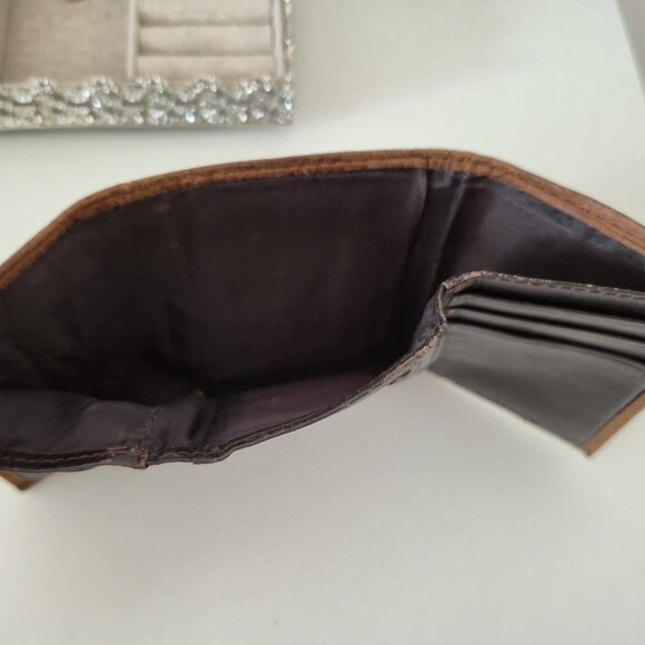 Nocona Men’s Trifold Wallet, Brown Genuine Leather, Buffalo Nickel Accent - Picture 7 of 10